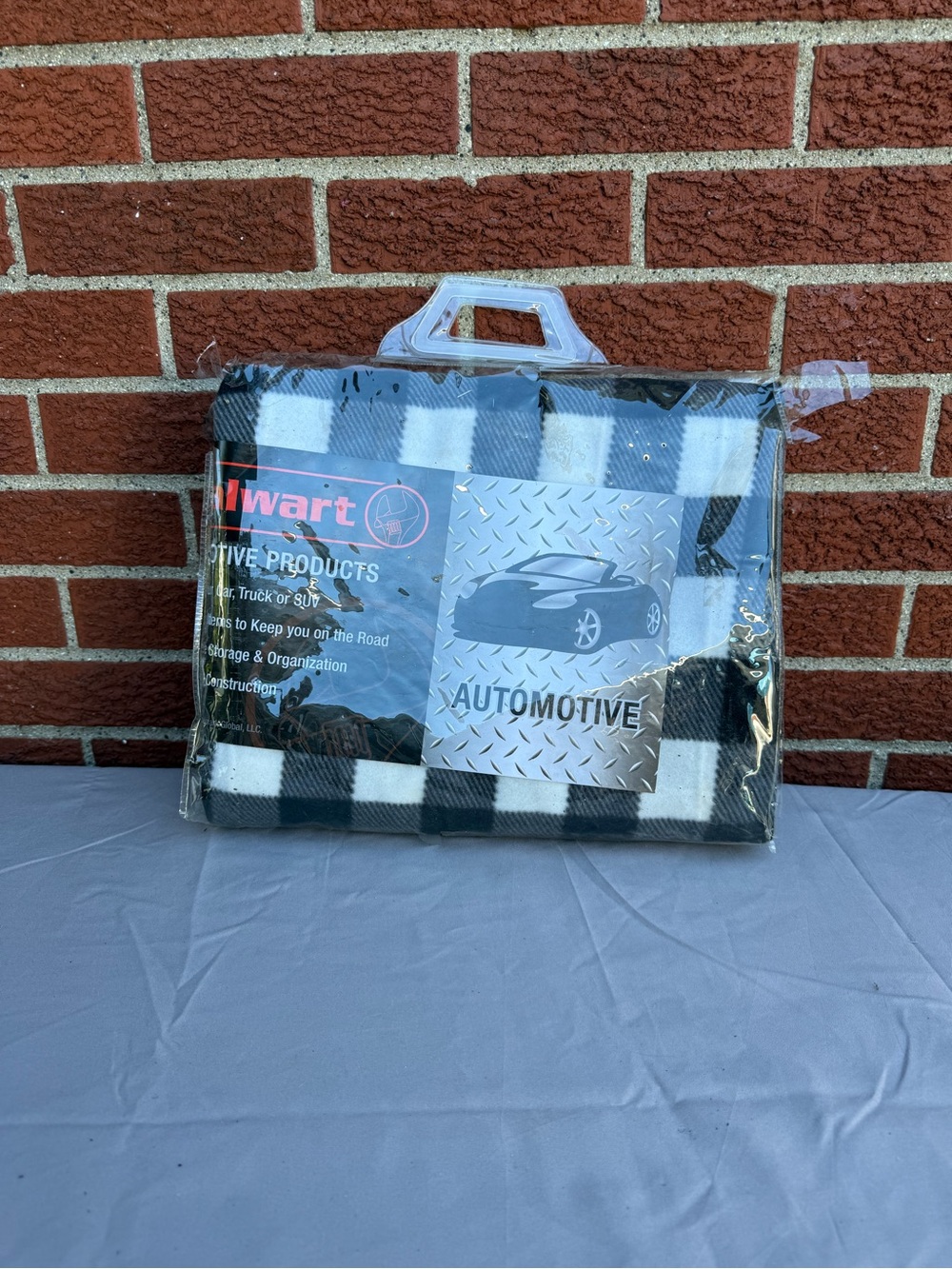 Stalwart Black White Plaid 12V Heated Car Blanket